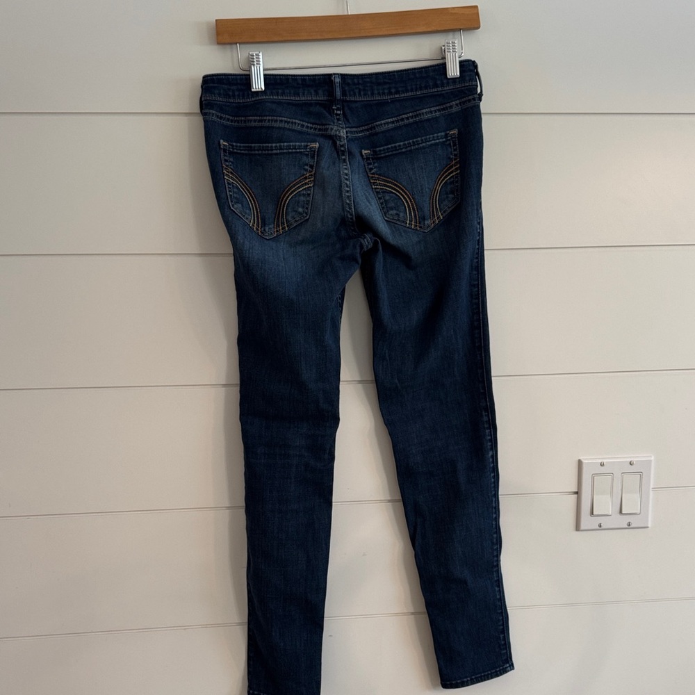 Hollister Women’s Juniors 7R (27-28) Y2K Jeans Low Rise Skinny Stretch Dark Blue - Picture 5 of 15